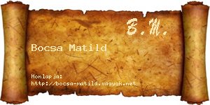 Bocsa Matild névjegykártya